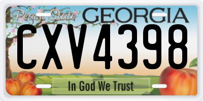 GA license plate CXV4398