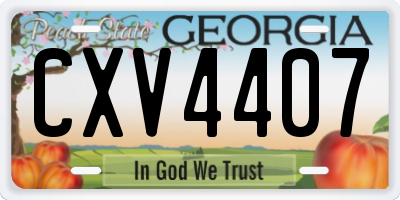 GA license plate CXV4407