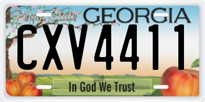 GA license plate CXV4411