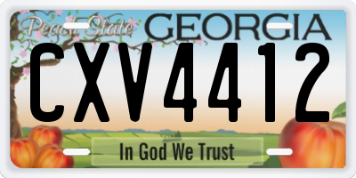 GA license plate CXV4412
