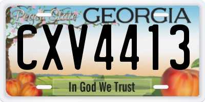 GA license plate CXV4413
