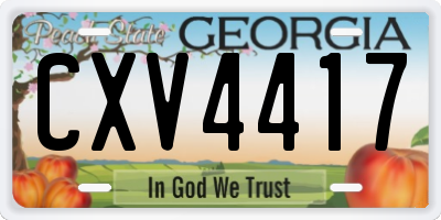 GA license plate CXV4417