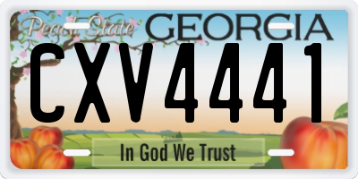 GA license plate CXV4441