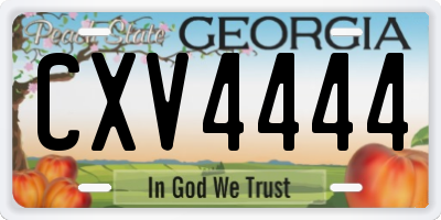 GA license plate CXV4444