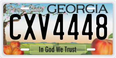 GA license plate CXV4448
