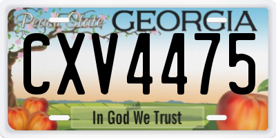 GA license plate CXV4475