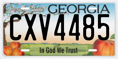 GA license plate CXV4485
