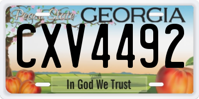 GA license plate CXV4492