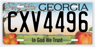 GA license plate CXV4496