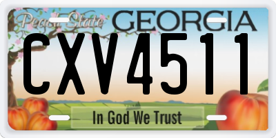 GA license plate CXV4511