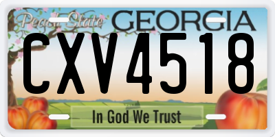 GA license plate CXV4518