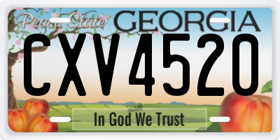 GA license plate CXV4520