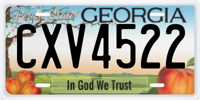 GA license plate CXV4522