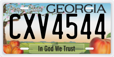 GA license plate CXV4544