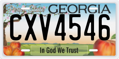 GA license plate CXV4546