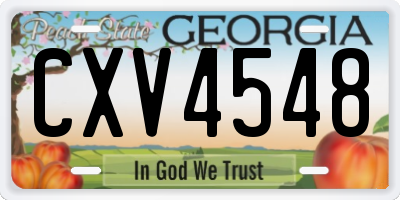 GA license plate CXV4548