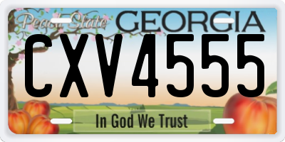 GA license plate CXV4555