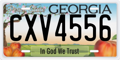 GA license plate CXV4556