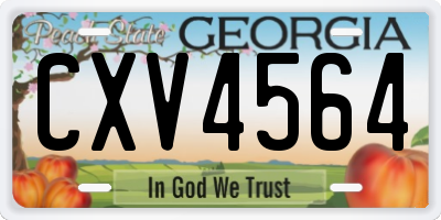 GA license plate CXV4564