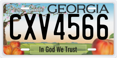 GA license plate CXV4566
