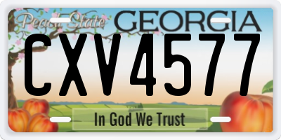 GA license plate CXV4577