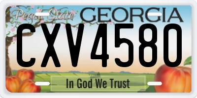 GA license plate CXV4580