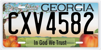 GA license plate CXV4582