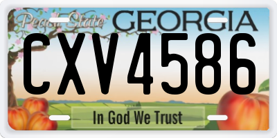 GA license plate CXV4586