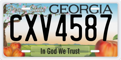 GA license plate CXV4587