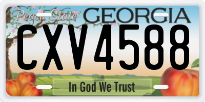 GA license plate CXV4588
