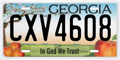 GA license plate CXV4608