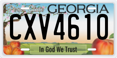 GA license plate CXV4610