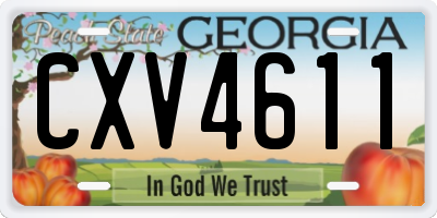 GA license plate CXV4611