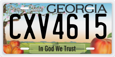 GA license plate CXV4615
