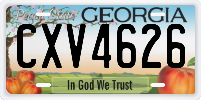 GA license plate CXV4626