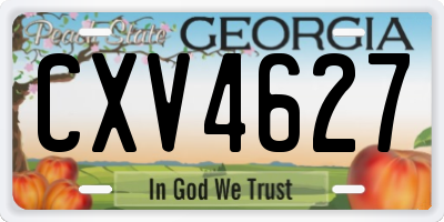 GA license plate CXV4627