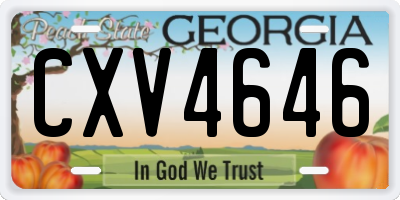 GA license plate CXV4646