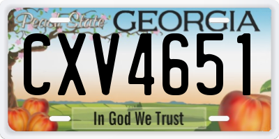 GA license plate CXV4651