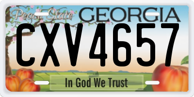 GA license plate CXV4657