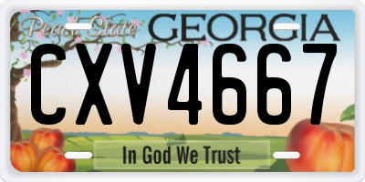 GA license plate CXV4667