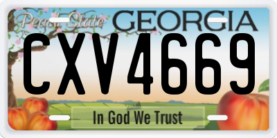 GA license plate CXV4669