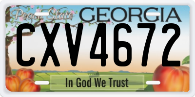 GA license plate CXV4672