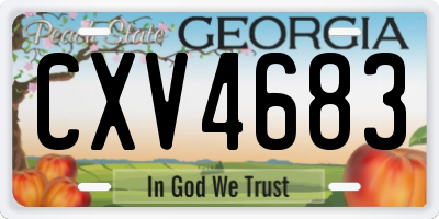 GA license plate CXV4683