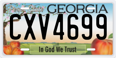 GA license plate CXV4699