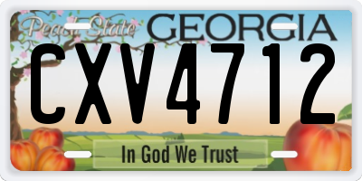 GA license plate CXV4712