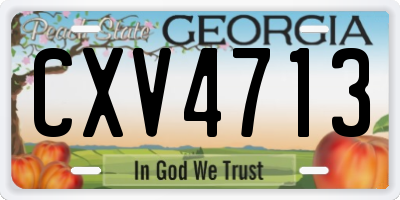 GA license plate CXV4713