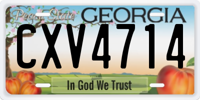 GA license plate CXV4714