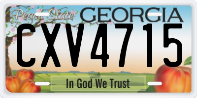 GA license plate CXV4715