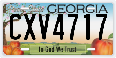 GA license plate CXV4717