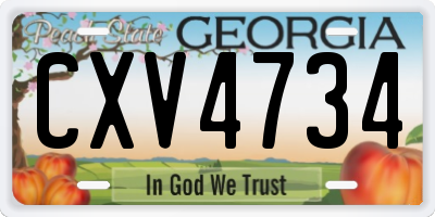 GA license plate CXV4734